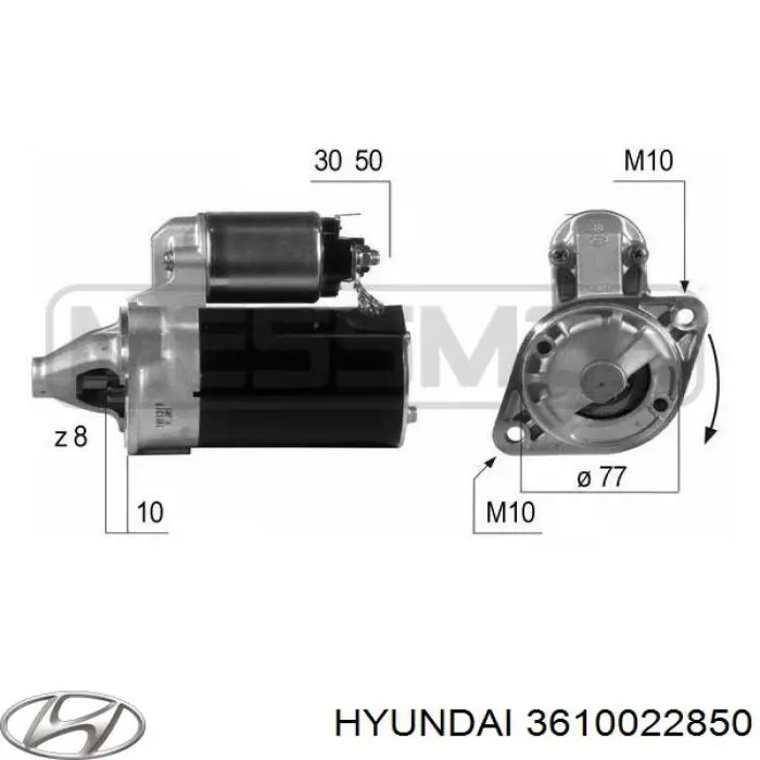 Купить 3610022850 Hyundai/Kia Стартер