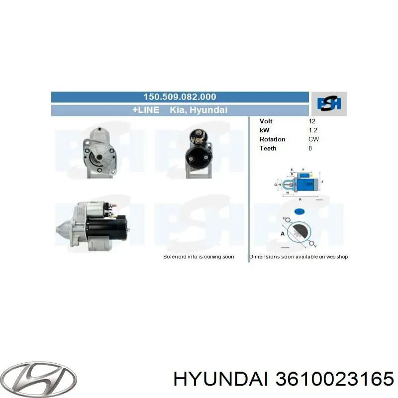 Купить 3610023165 Hyundai/Kia Стартер