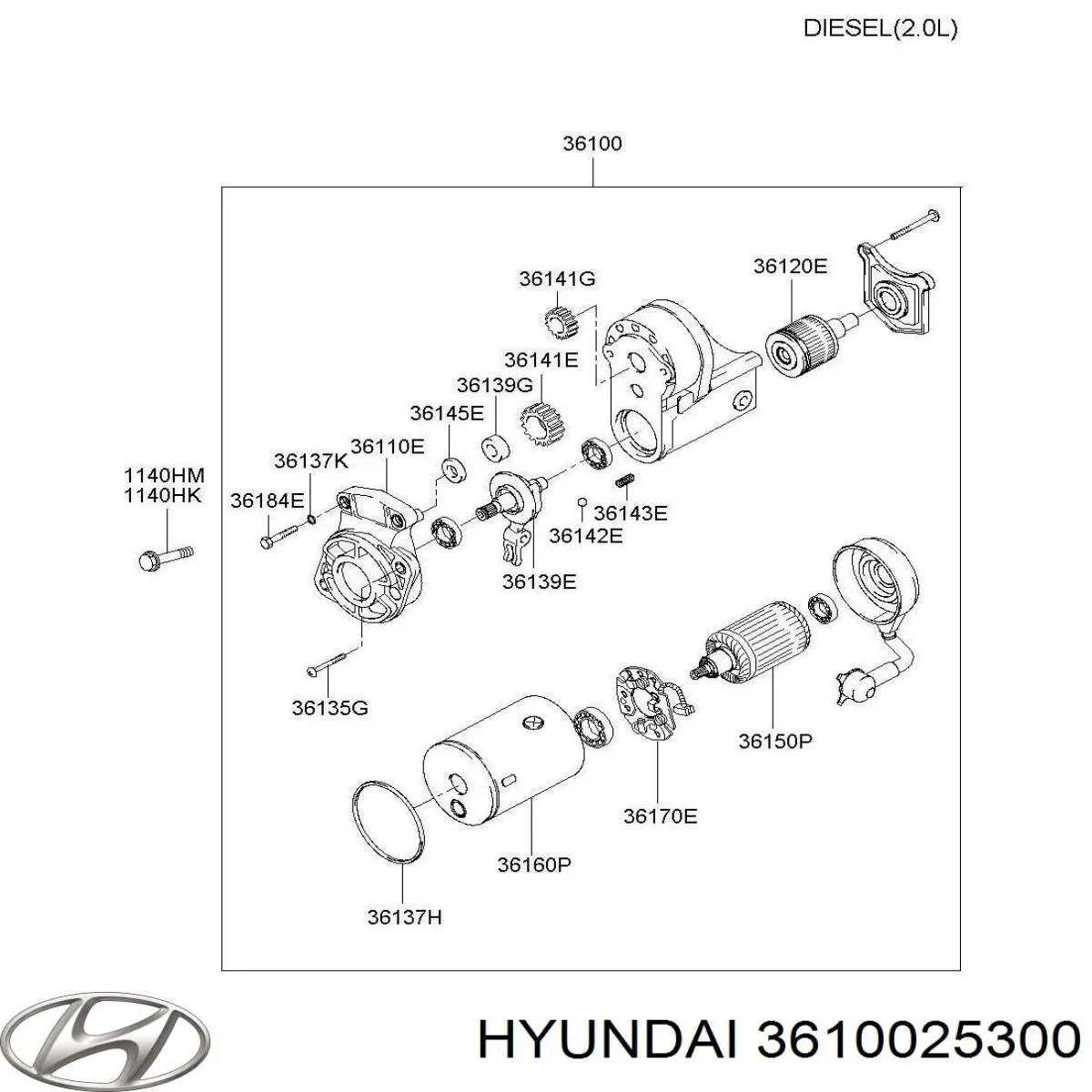 Стартер Hyundai/Kia 3610025300 цена, от 57.20 USD