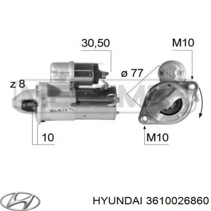 Купить 3610026860 Hyundai/Kia Стартер