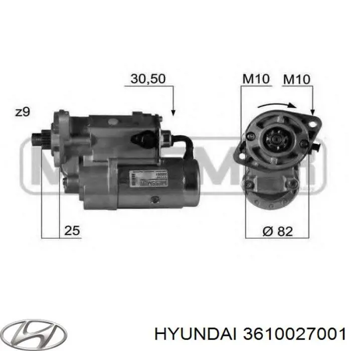 Купить 3610027001 Hyundai/Kia Стартер