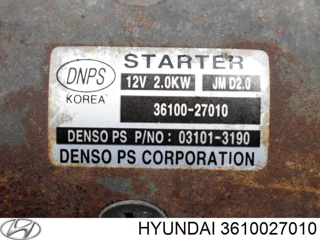 Стартер 3610027010 Hyundai/Kia