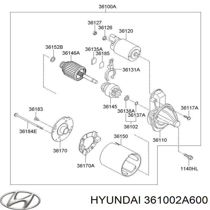 Стартер Hyundai/Kia 361002A600 цена, от 109.33 USD