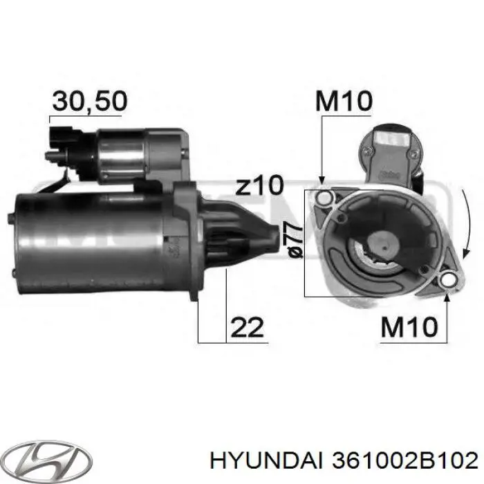 Купить 361002B102 Hyundai/Kia Стартер