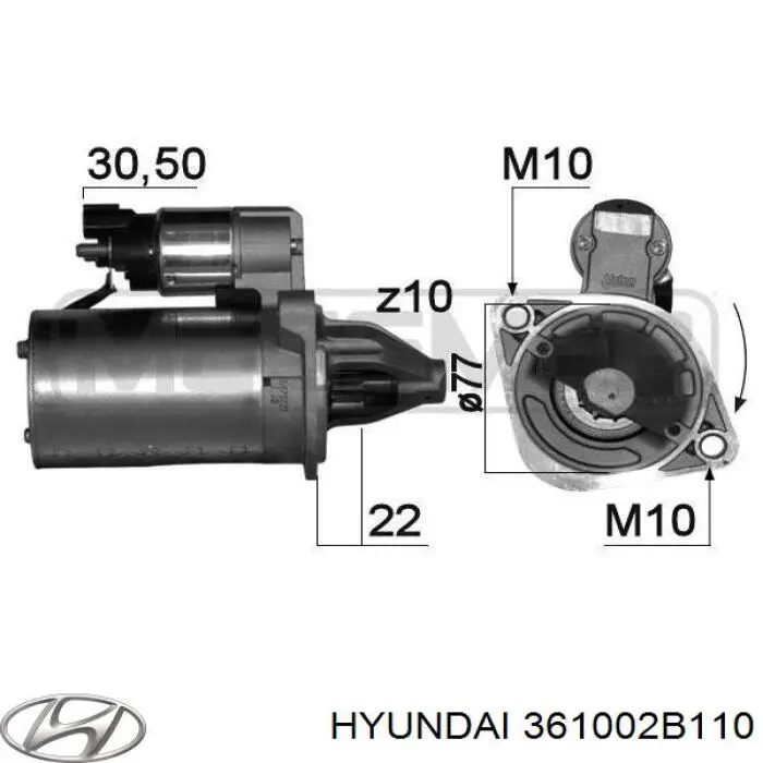 361002B110 Hyundai/Kia стартер