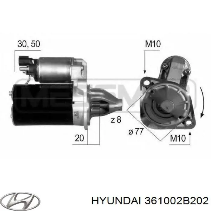 Купить 361002B202 Hyundai/Kia Стартер