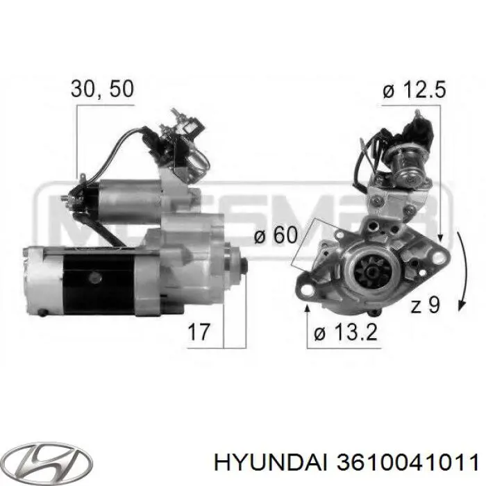 3610041011 Hyundai/Kia стартер
