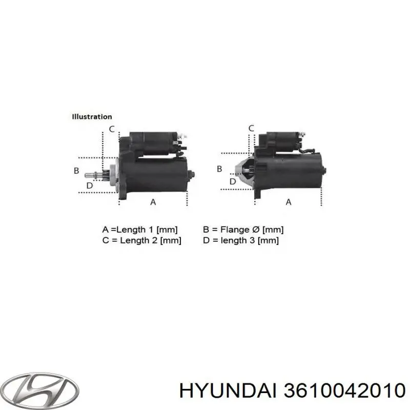 Стартер Hyundai/Kia 3610042010 цена, от 117.77 USD