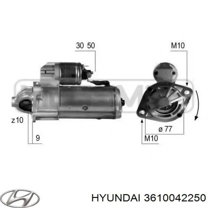 Стартер 3610042250 Hyundai/Kia