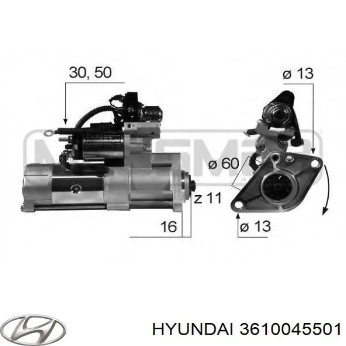 3610045501 Hyundai/Kia стартер
