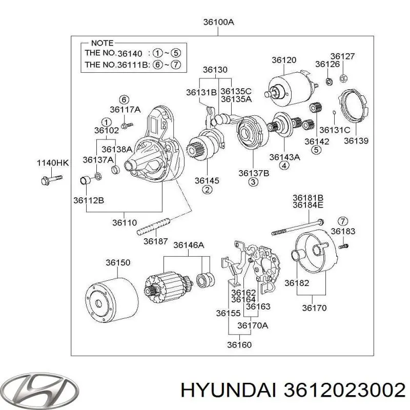 Втягивающее Hyundai/Kia 3612023002 цена, от 22.14 USD