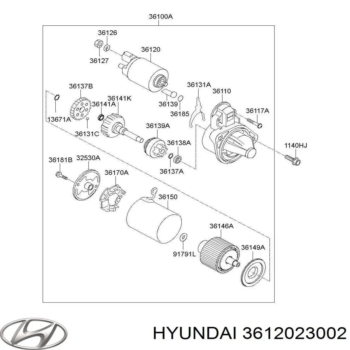 Купить 3612023002 Hyundai/Kia Тяговое реле