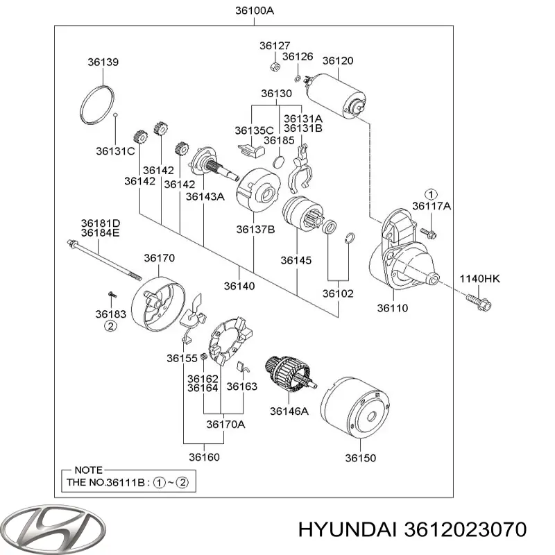 Втягивающее Hyundai/Kia 3612023070 цена, от 26.92 USD