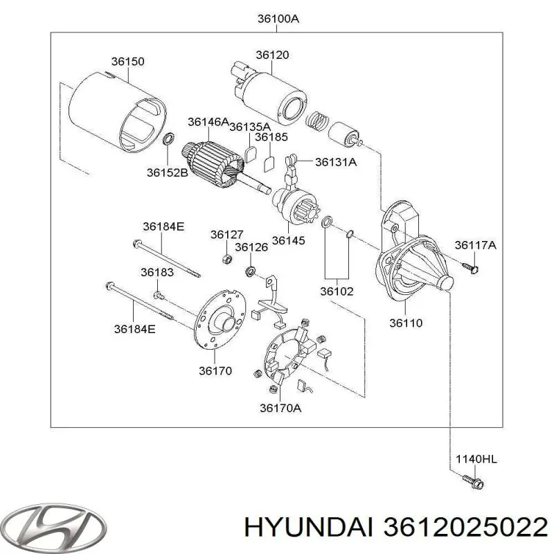 Втягивающее реле Hyundai/Kia 3612025022