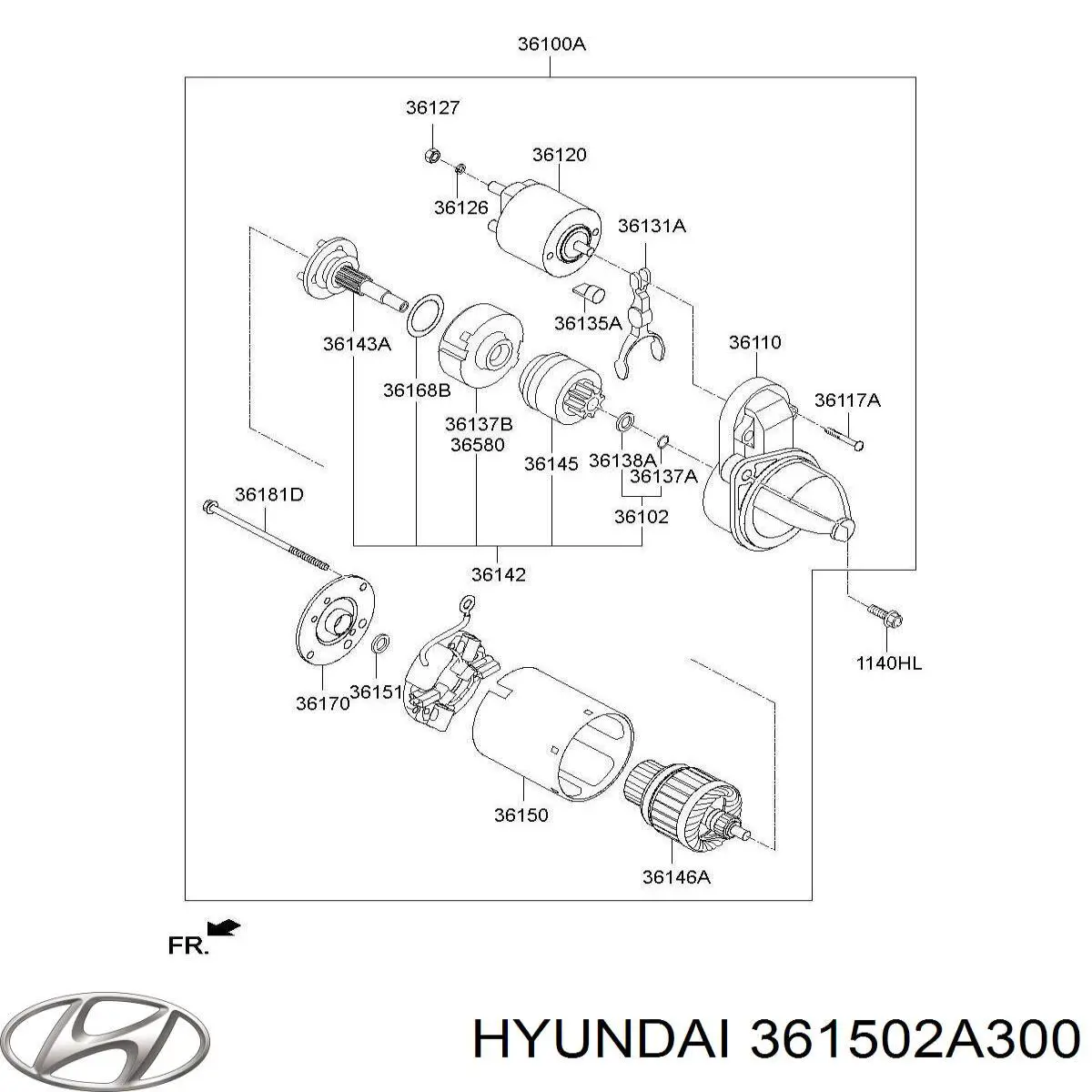 Купить 361502A300 Hyundai/Kia Якорь стартера