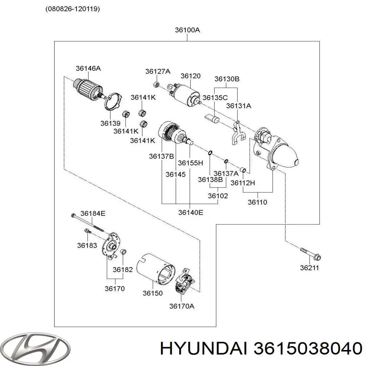 3615038040 Hyundai/Kia Ротор стартера