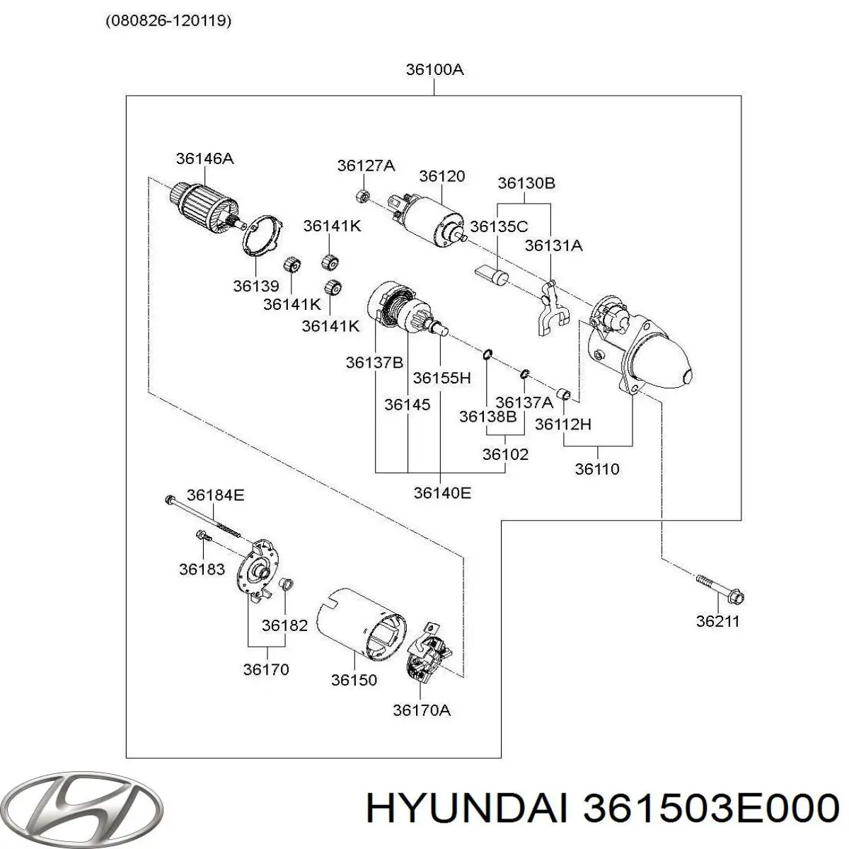 Якорь (ротор) стартера Hyundai/Kia 361503E000 цена, от 15.81 USD