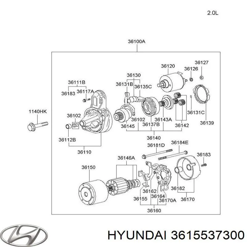 3615537300 Hyundai/Kia щетка стартера