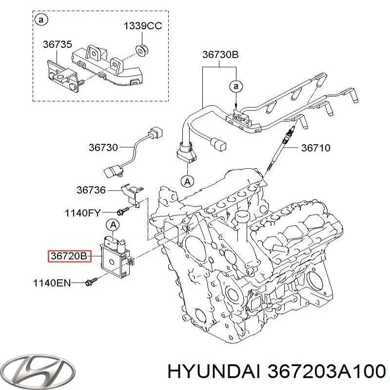 Реле свечей накала 367203A100 Hyundai/Kia