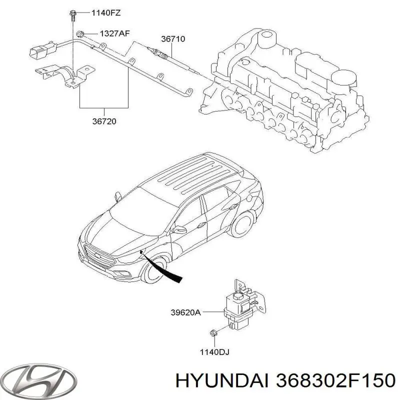 Compre 368302F150 Hyundai/Kia Relê das velas de incandescência