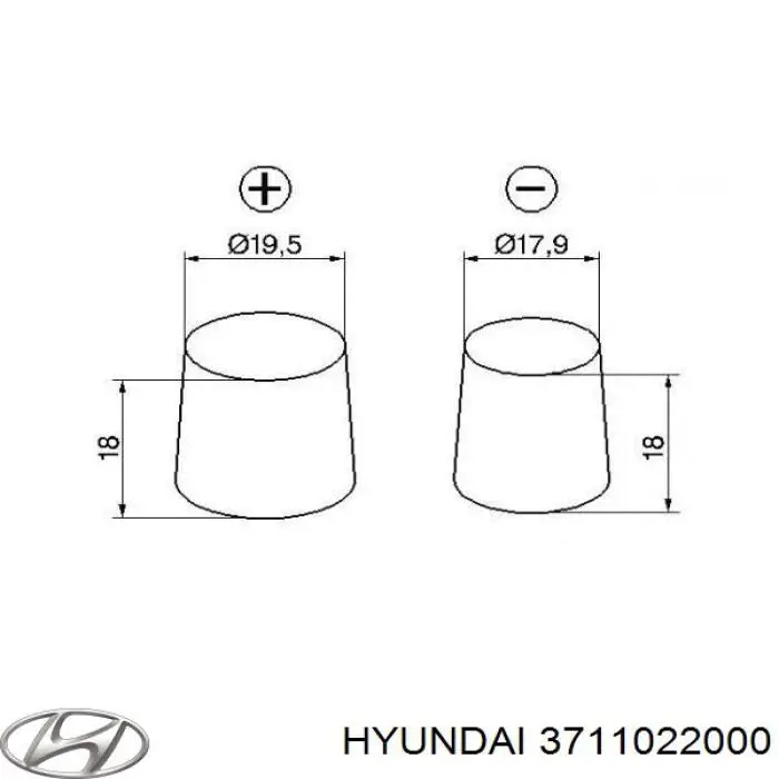 3711022000 Hyundai/Kia bateria recarregável (pilha)