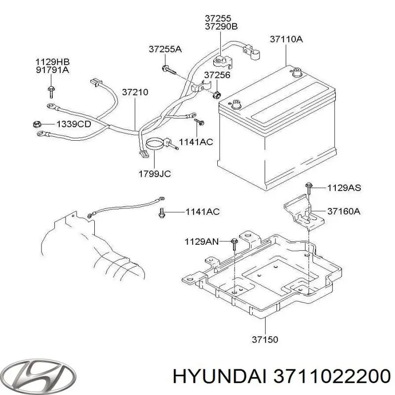 3711022200 Hyundai/Kia bateria recarregável (pilha)