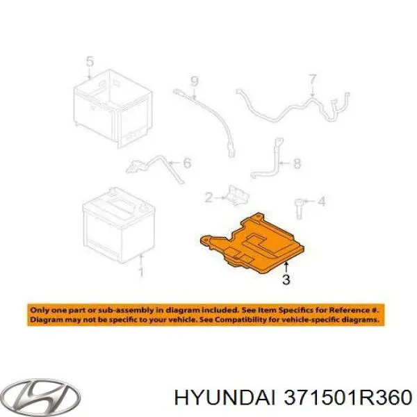 Купить 371501R360 Hyundai/Kia Полка под аккумулятор