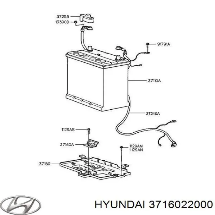 Купить 3716022000 Hyundai/Kia Подставка аккумулятора
