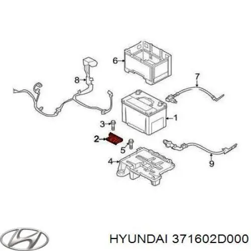 Купить 371602D000 Hyundai/Kia Подставка аккумулятора