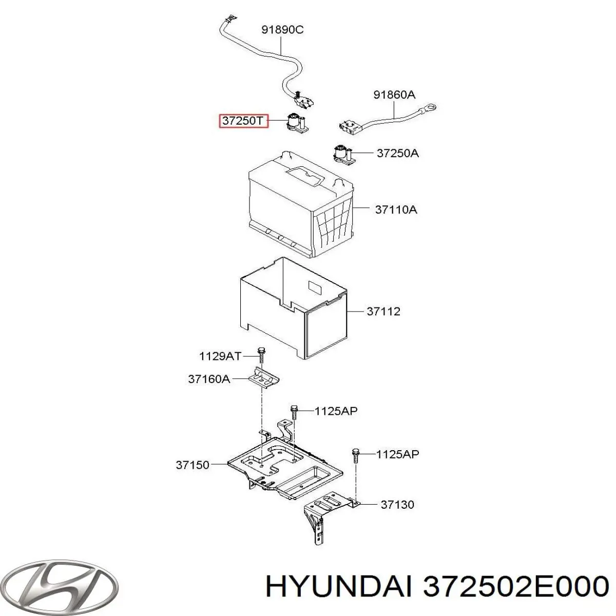 Аккумуляторная клемма Hyundai/Kia 372502E000 цена, от 9.62 USD