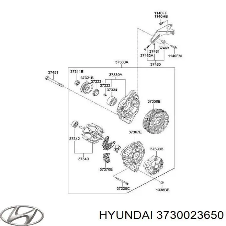 3730023650 Hyundai/Kia генератор