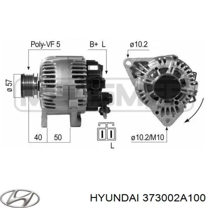 Генератор автомобиля Hyundai/Kia 373002A100