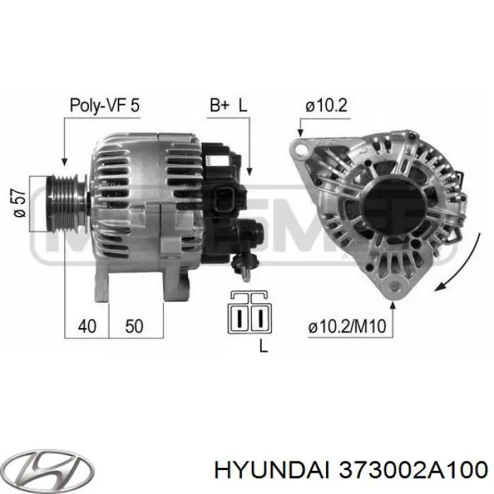 Автомобильный генератор Hyundai/Kia 373002A100 цена, от 88.69 USD