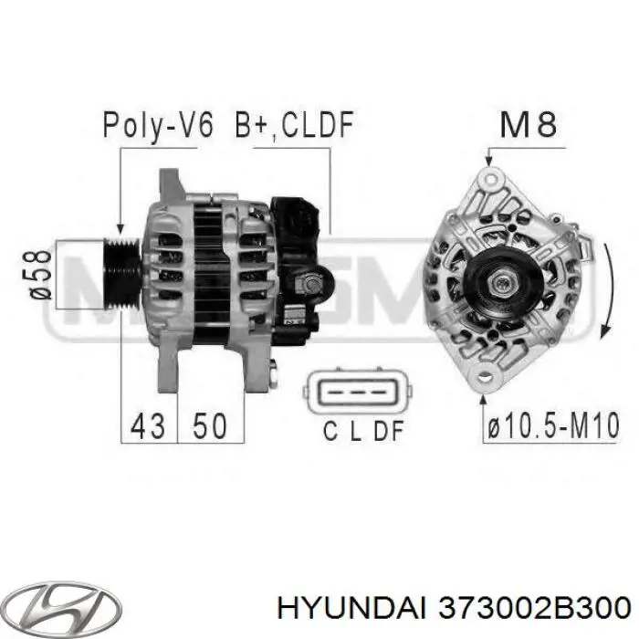 Купить 373002B300 Hyundai/Kia Генератор