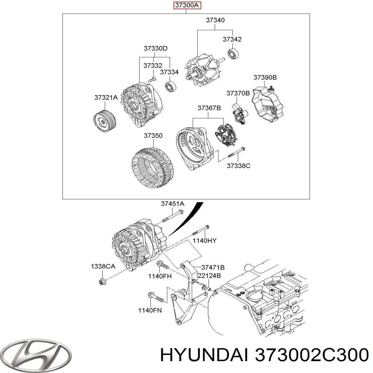 373002C300 Hyundai/Kia Генератор автомобильный