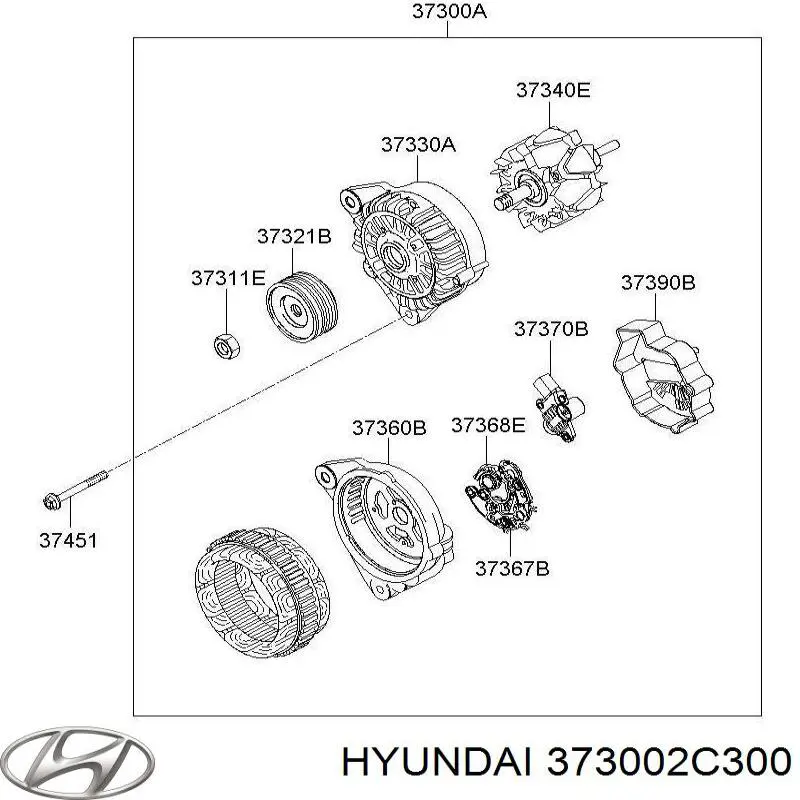 Автомобильный генератор Hyundai/Kia 373002C300 цена, от 1118.26 USD