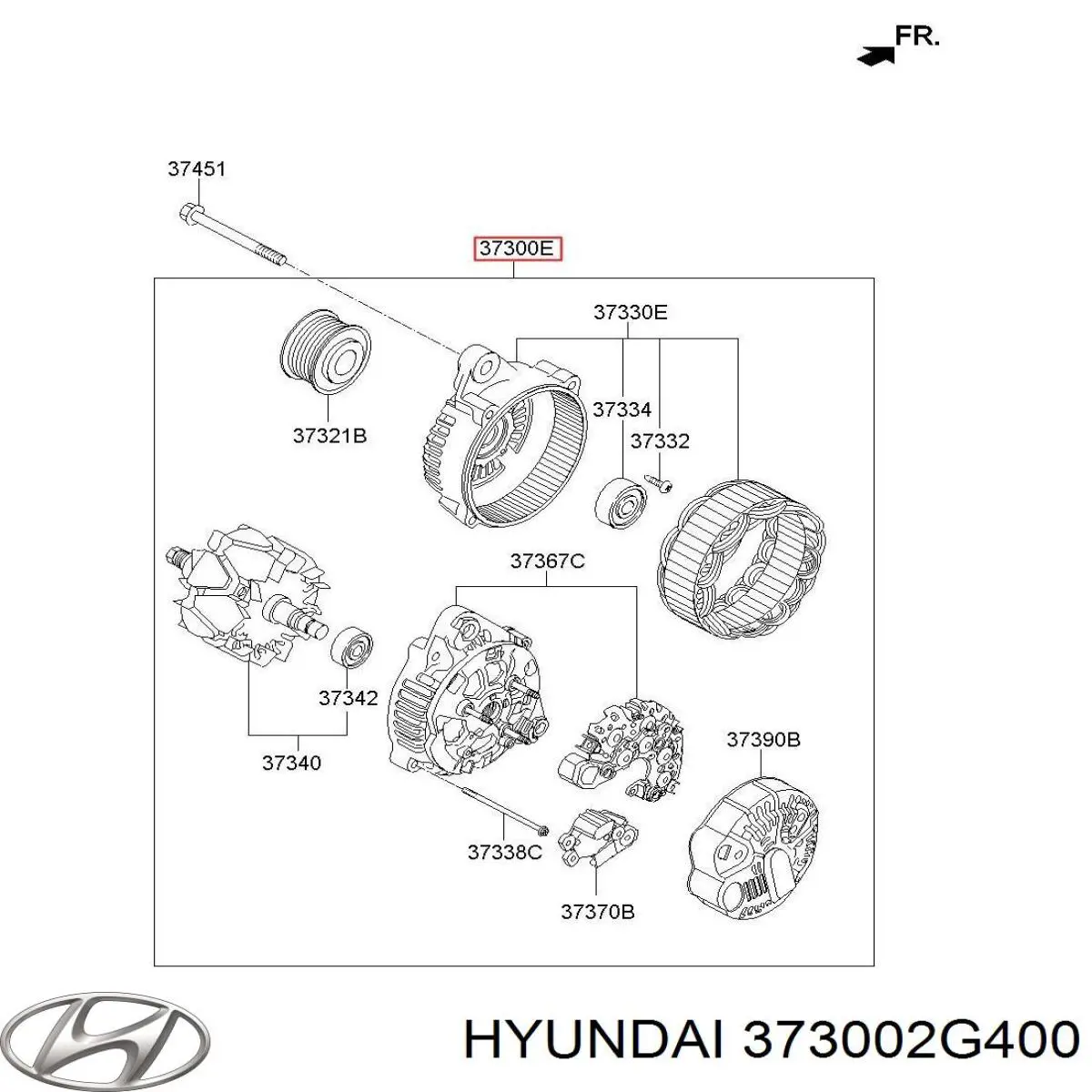 Генератор 373002G400 Hyundai/Kia