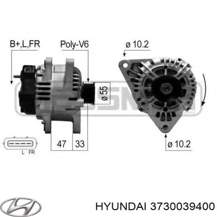 Автомобильный генератор Hyundai/Kia 3730039400AT цена, от 170.26 USD