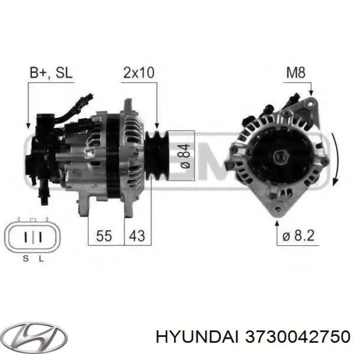 3730042750 Hyundai/Kia генератор