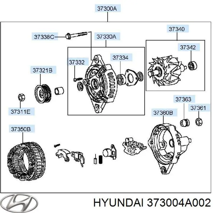 Автомобильный генератор Hyundai/Kia 373004A002 цена, от 79.10 USD