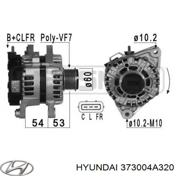 373004A320 Hyundai/Kia генератор