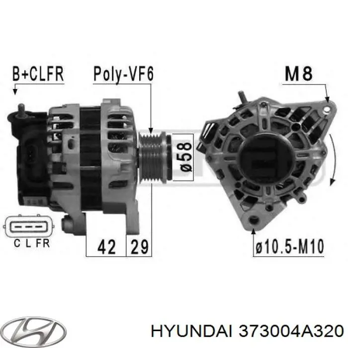 Автомобильный генератор Hyundai/Kia 373004A320 цена, от 191.95 USD