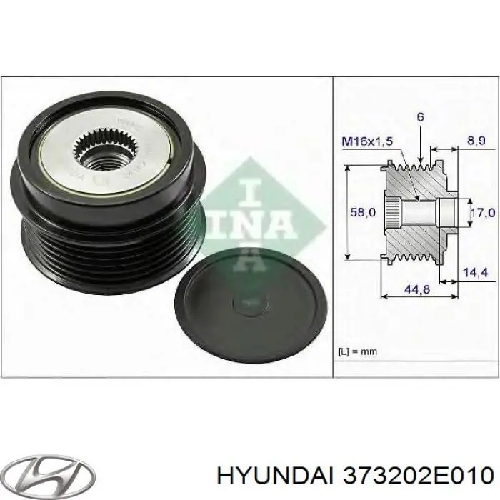 Шкив генератора Hyundai/Kia 373202E010