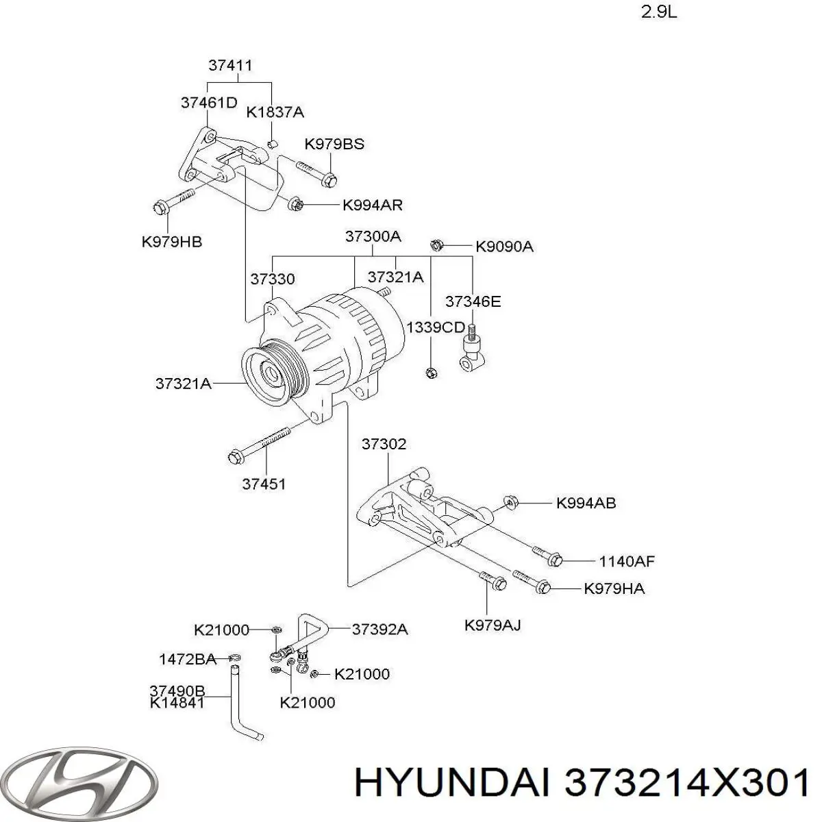 373214X301 Hyundai/Kia шкив генератора