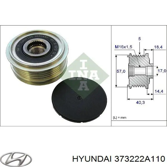 Купить 373222A110 Hyundai/Kia Шкив ремня генератора