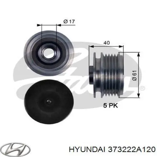 Шкив генератора Hyundai/Kia 373222A120