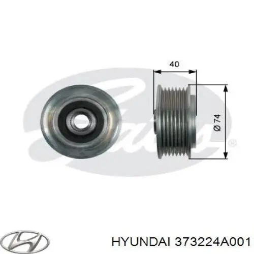 Polia do gerador 373224A001 Hyundai/Kia