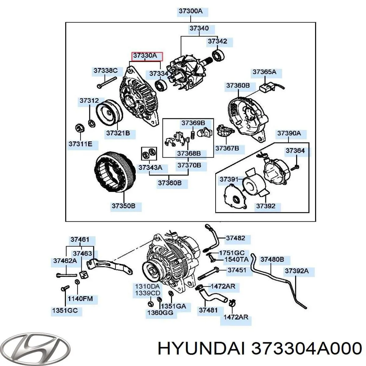 373304A000 Hyundai/Kia Генератор автомобильный