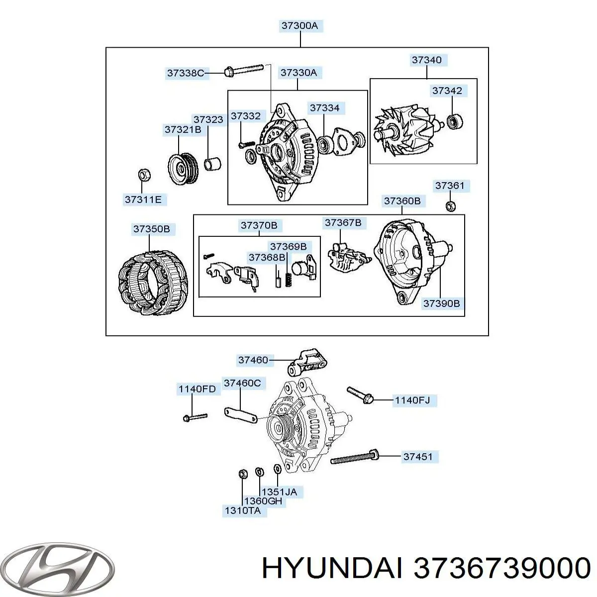 3736739000 Hyundai/Kia eixo de diodos do gerador