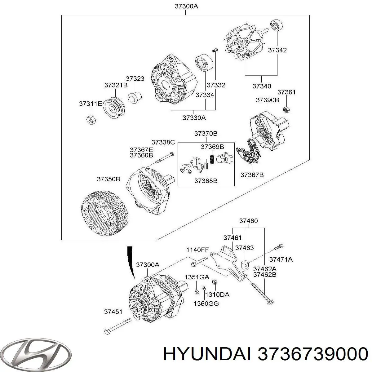 3736739000 Hyundai/Kia Выпрямитель генератора
